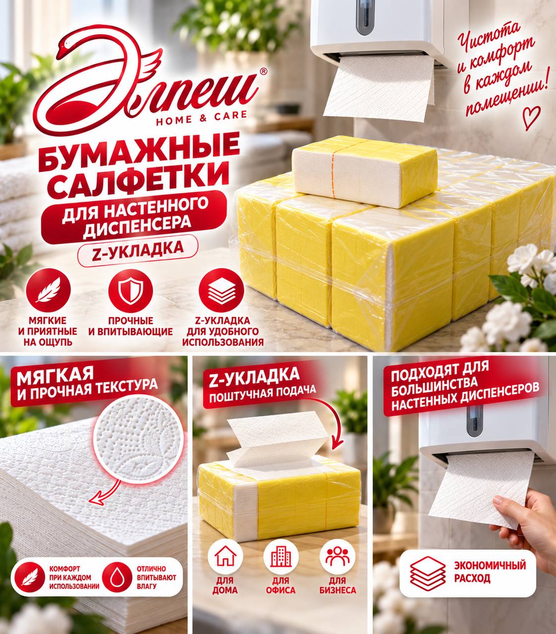 Бумажные полотенца Lux Z-укладки, 200 листов